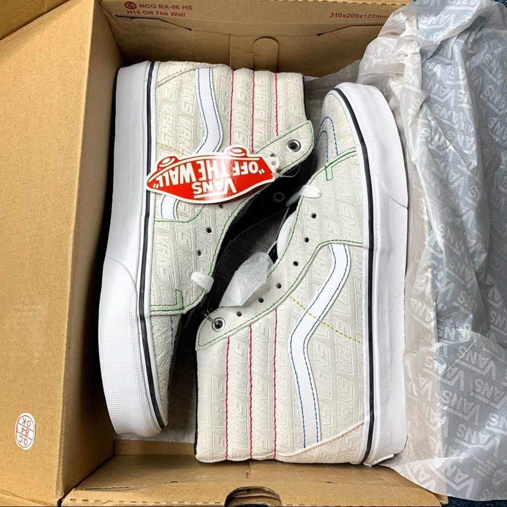 Vans Sk8-Hi Emboss True White Sneakers - Picture 4 of 9